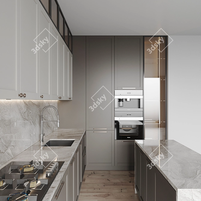 Modern Kitchen 3D Models Kit 3D model image 4