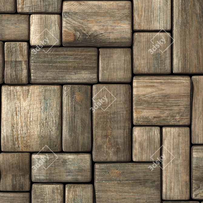 High Resolution Wood Texture Panel 3D model image 2