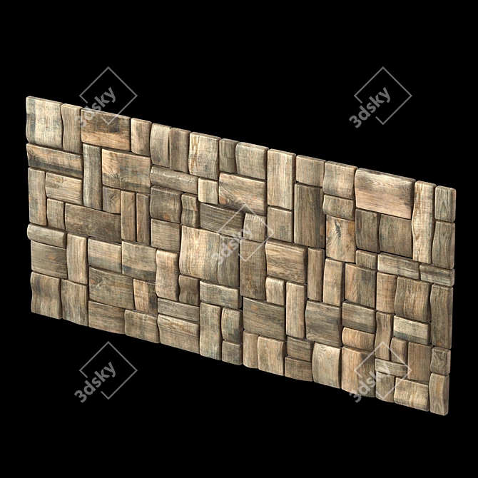 High Resolution Wood Texture Panel 3D model image 3