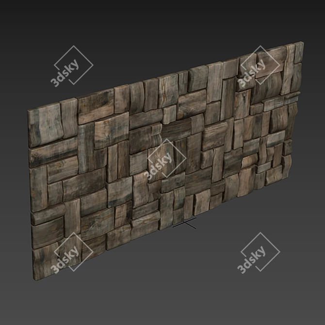 High Resolution Wood Texture Panel 3D model image 5