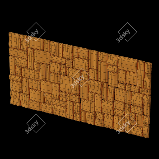 High Resolution Wood Texture Panel 3D model image 6