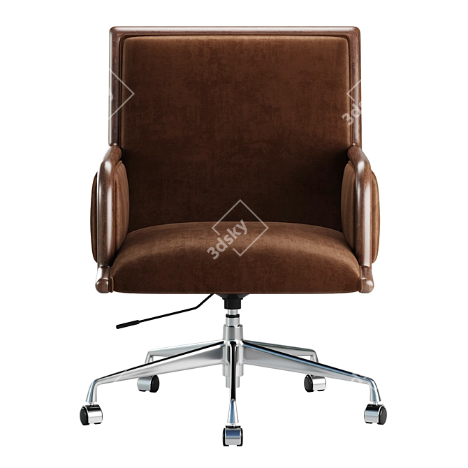 Modern Industrial Leather Desk Chair 3D model image 2