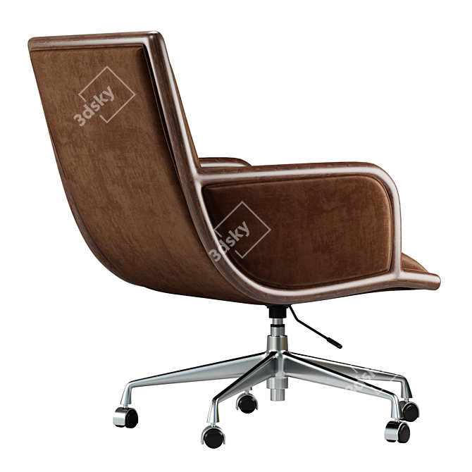 Modern Industrial Leather Desk Chair 3D model image 3