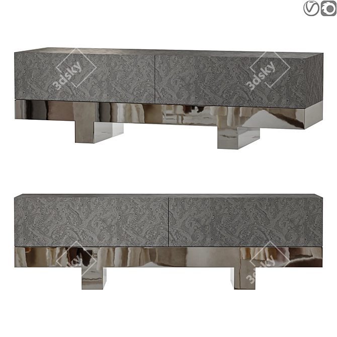 Sleek Lindens 4k Credenza 3D model image 1