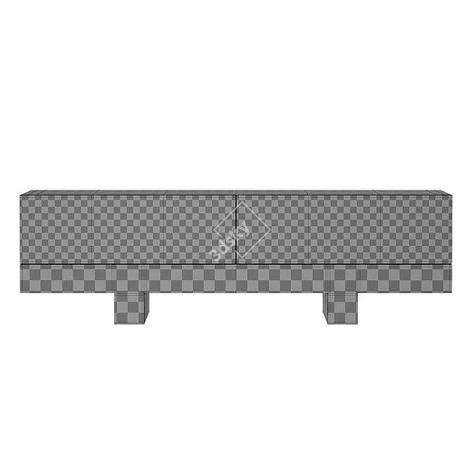 Sleek Lindens 4k Credenza 3D model image 8