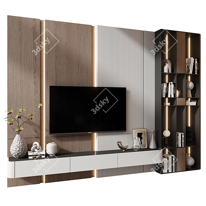 Modern TV Wall Decor 2015  3D model image 2