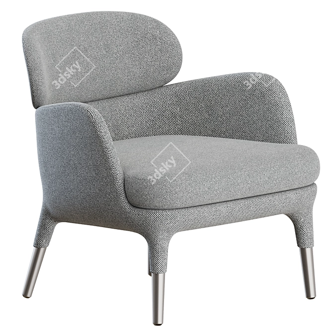 Modern Ester Lounge Chair Set 3D model image 2