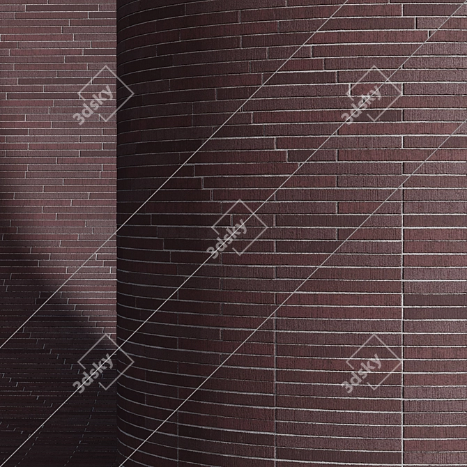 Modern Red Clinker Brick 003 3D model image 1