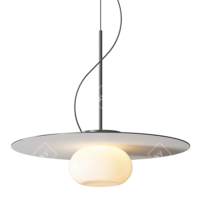 Modern Minimalist Glass Pendant Light 3D model image 2