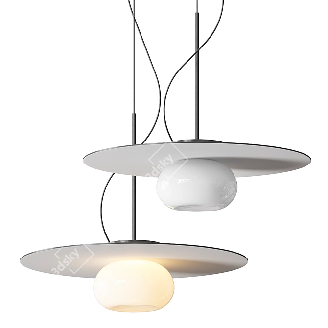 Modern Minimalist Glass Pendant Light 3D model image 4