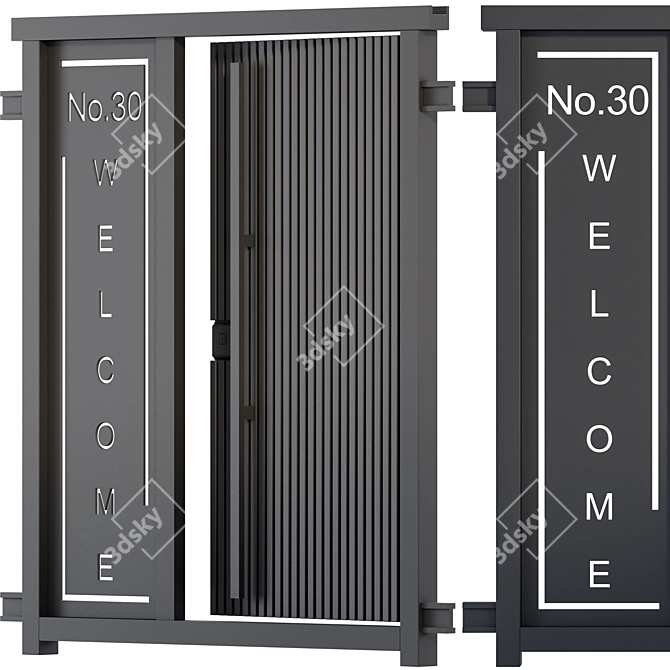 Modern Exterior Door Model 3D model image 2