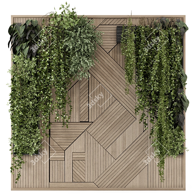 Stylish Indoor Vertical Garden Display 3D model image 1