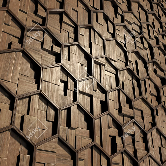 Smooth Wood Panel Texture Set 3D model image 1