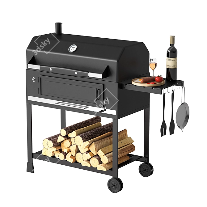 Outdoor Grill 3D Model Kit 3D model image 2