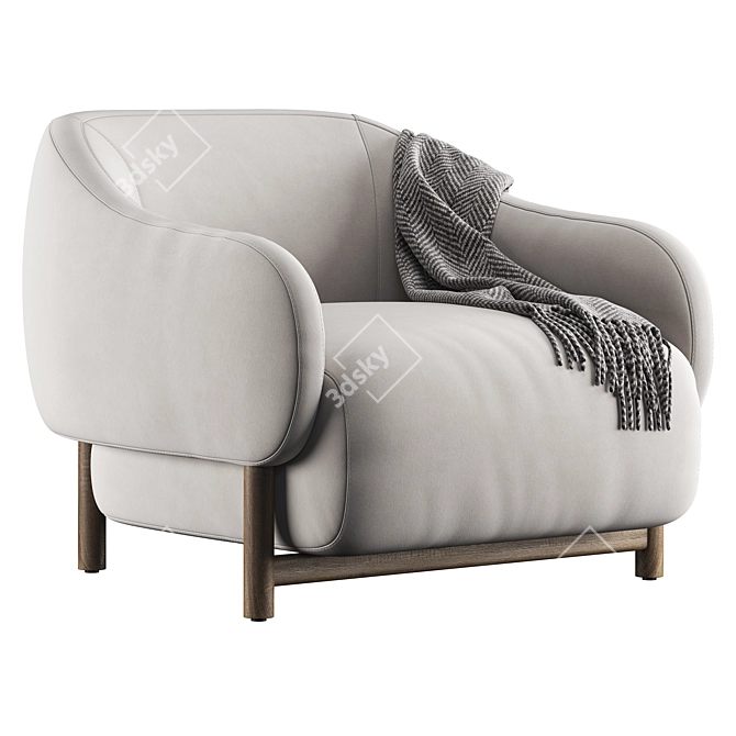 Stylish Audrey Leather Armchair 3D model image 1