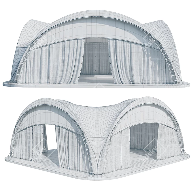 Outdoor Pavilion 10x10m Shelter 3D model image 4