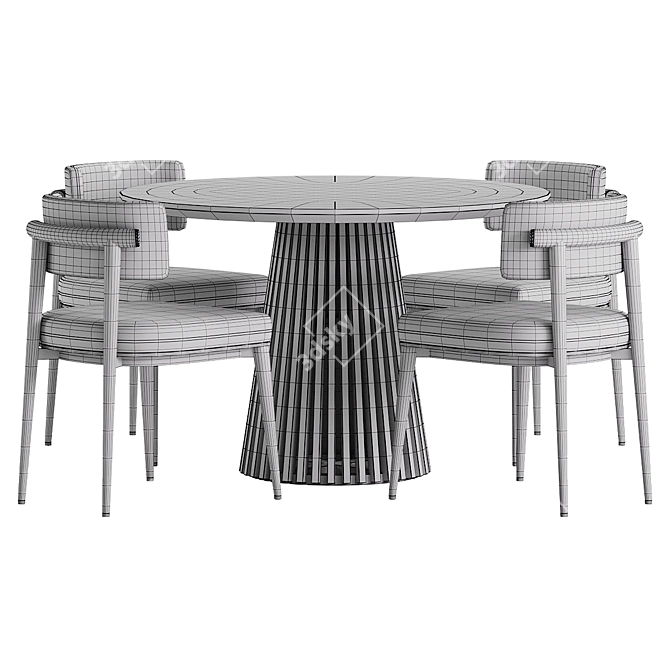 Modern 4-Piece Dining Set 3D model image 4