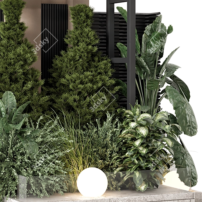 Lush Garden Bush & Tree 3D model image 4