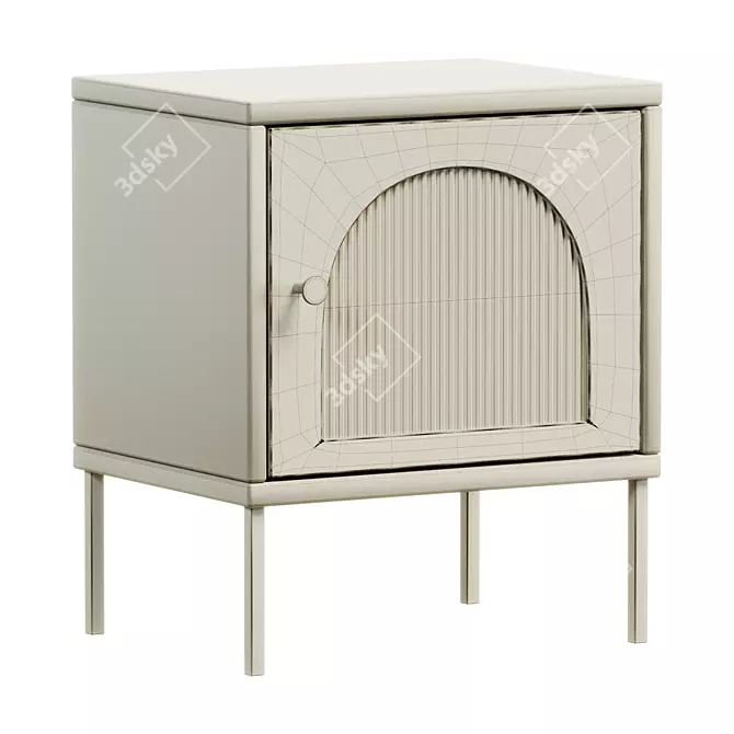 Contemporary Steel Tall Nightstand 3D model image 4