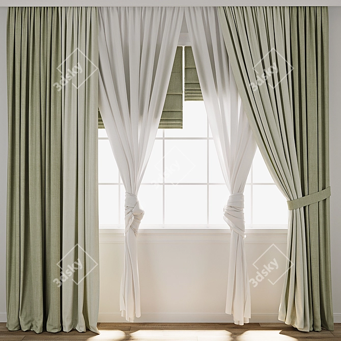  Textured Curtain 3D Models 3D model image 1