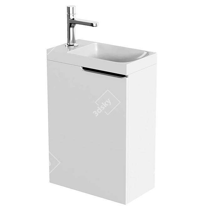 40cm TIM Vanity Unit with Washbasin 3D model image 1