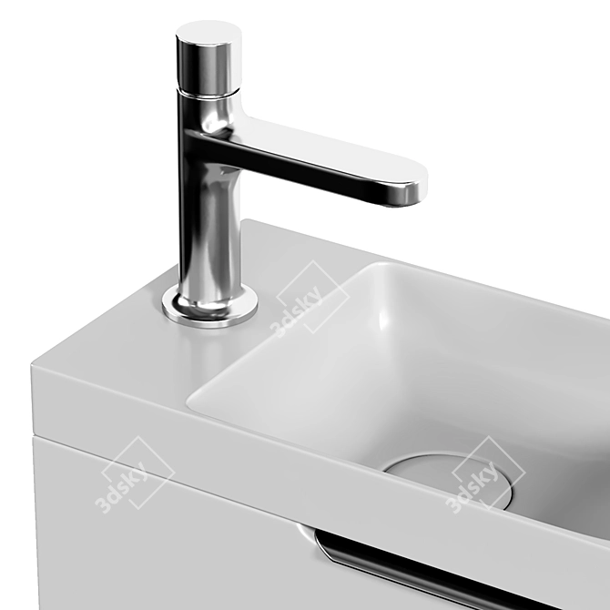 40cm TIM Vanity Unit with Washbasin 3D model image 3