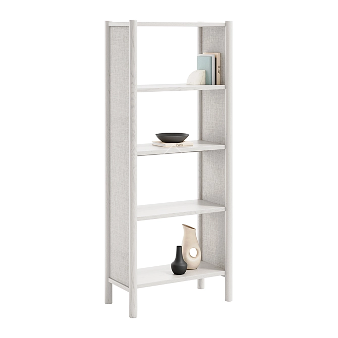 Emmer Oak Bookcase Charcoal/Natural 3D model image 3