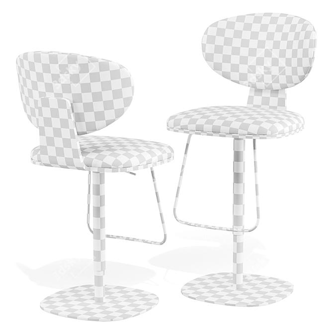 Olos Too Stool Set - Sleek Scandinavian Design 3D model image 6