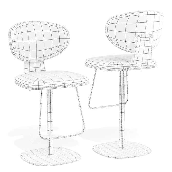 Olos Too Stool Set - Sleek Scandinavian Design 3D model image 7