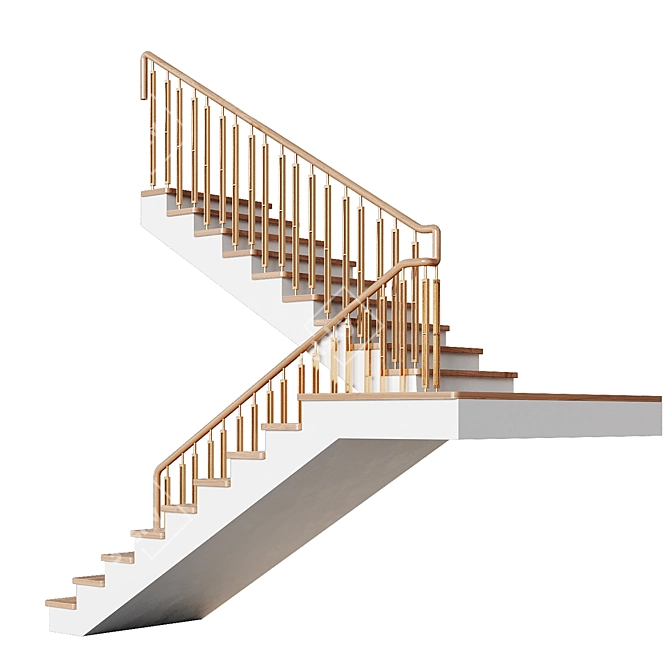 Modern Staircase 22, Obj File 3D model image 3