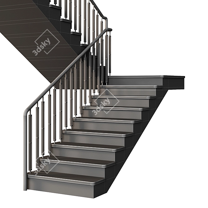 Modern Staircase 22, Obj File 3D model image 5