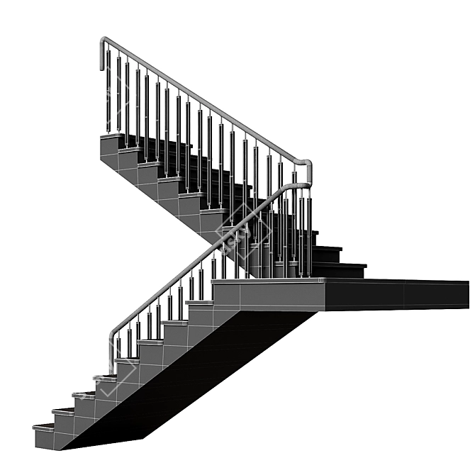 Modern Staircase 22, Obj File 3D model image 6