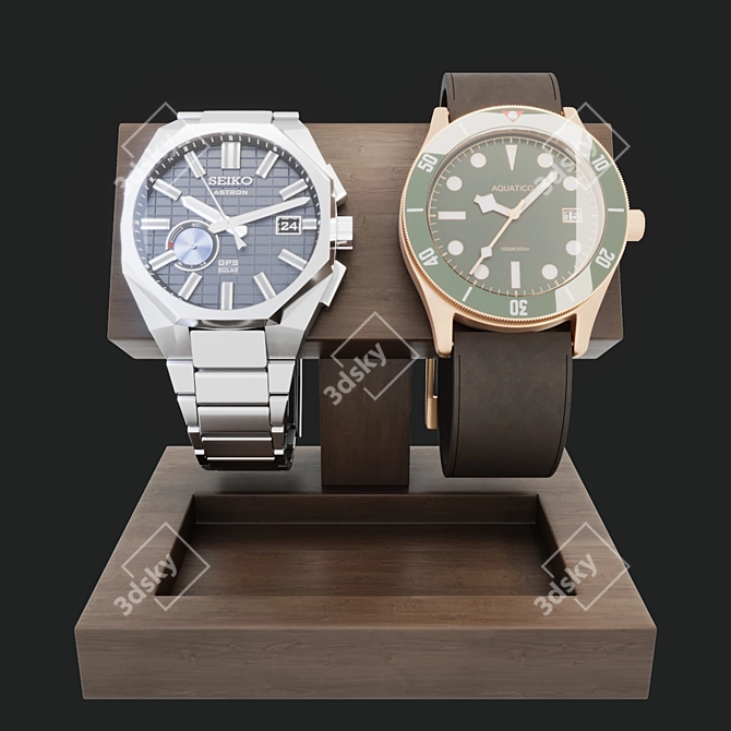 Premium Decor Set with Watches 3D model image 3