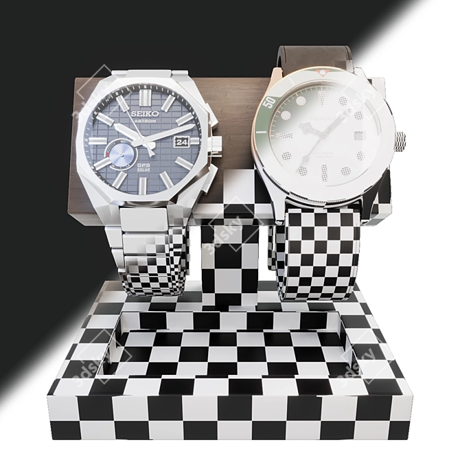 Premium Decor Set with Watches 3D model image 4