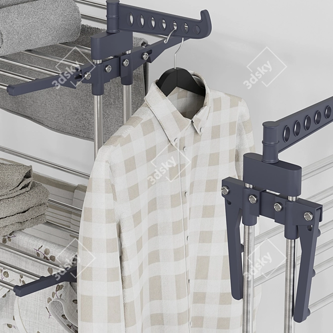  Maximized Clothes Drying Rack Stand 3D model image 7