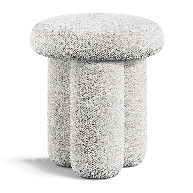 Big Foot Sheepskin Stool Design 3D model image 3