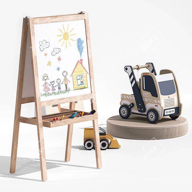 Kids Room Toy Decor Set 3D model image 2