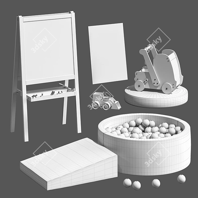 Kids Room Toy Decor Set 3D model image 5