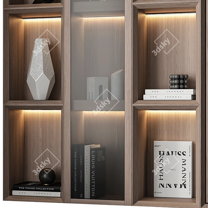 Multi-Format Modern Bookcase 3D Asset 3D model image 3