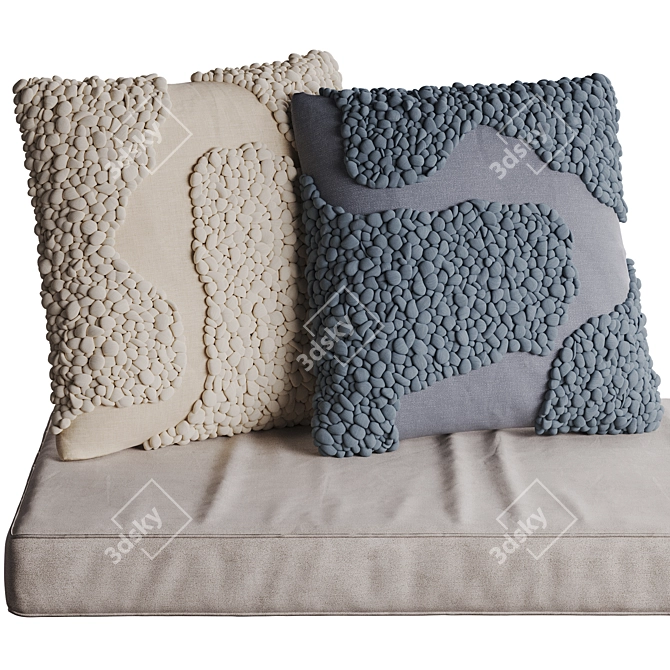 Sappa Wool-Trimmed Cotton Cushion Set 3D model image 4