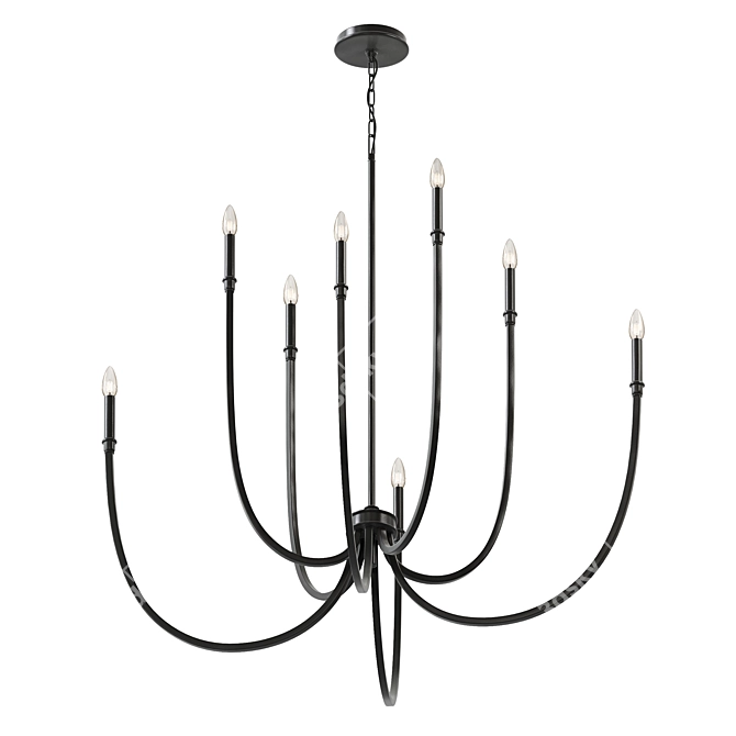 Elegant Malene Foyer Chandelier Lighting 3D model image 2