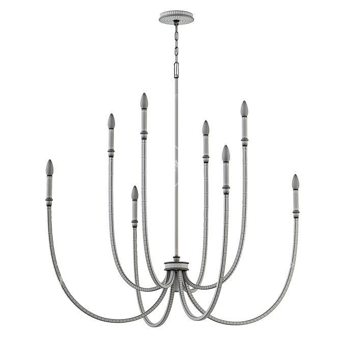 Elegant Malene Foyer Chandelier Lighting 3D model image 6