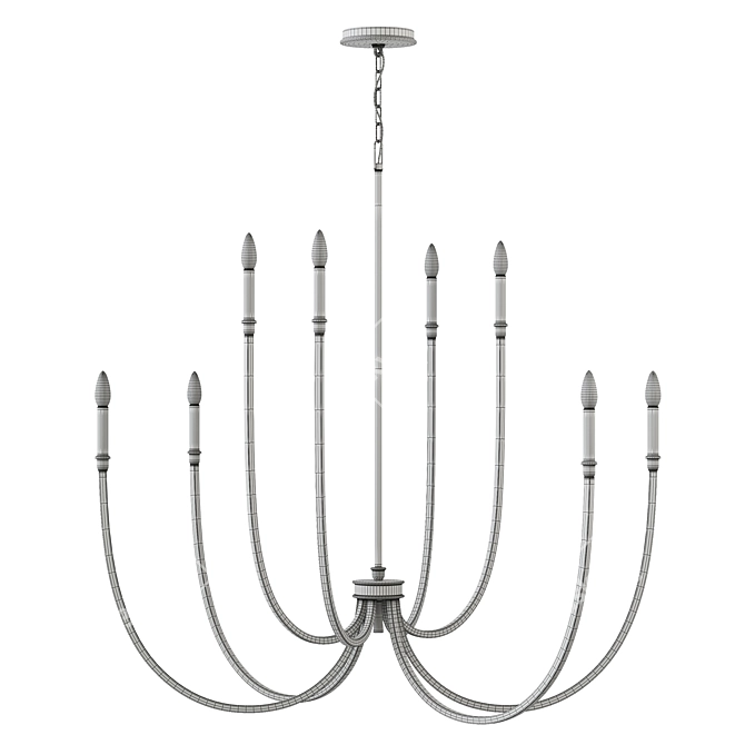 Elegant Malene Foyer Chandelier Lighting 3D model image 7