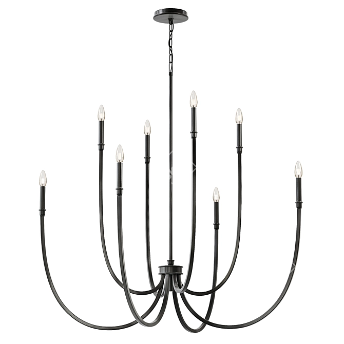 Elegant Malene Foyer Chandelier Lighting 3D model image 8