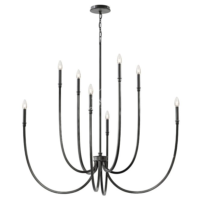 Elegant Malene Foyer Chandelier Lighting 3D model image 9