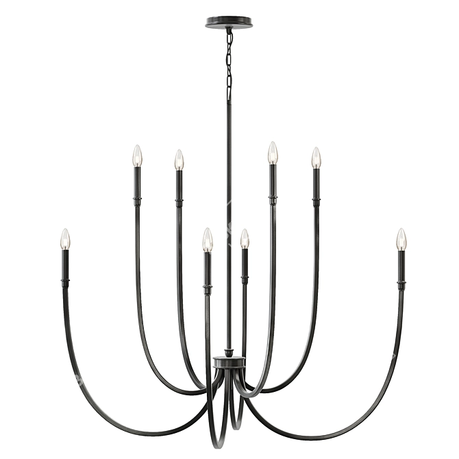 Elegant Malene Foyer Chandelier Lighting 3D model image 10