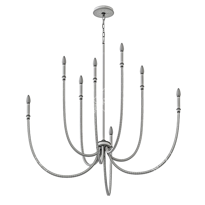 Elegant Malene Foyer Chandelier Lighting 3D model image 13