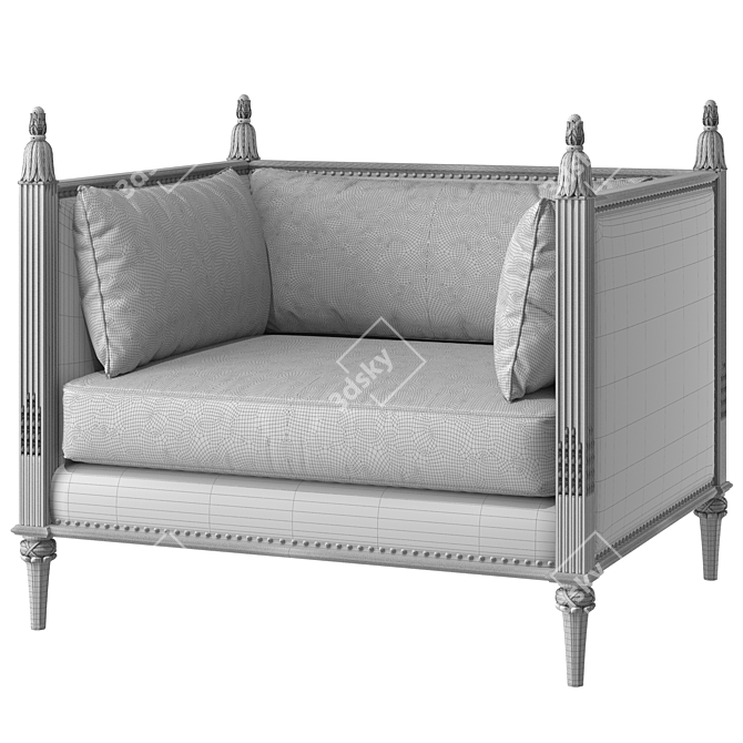 Elegant Villandry Armchair: Exquisite Comfort 3D model image 2