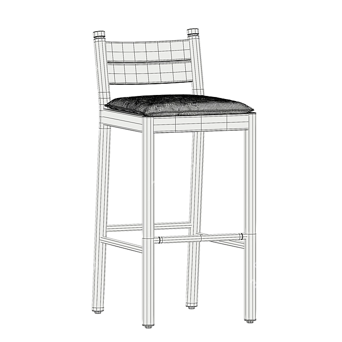  Rustic Elegance: Apache Stool 3D model image 4