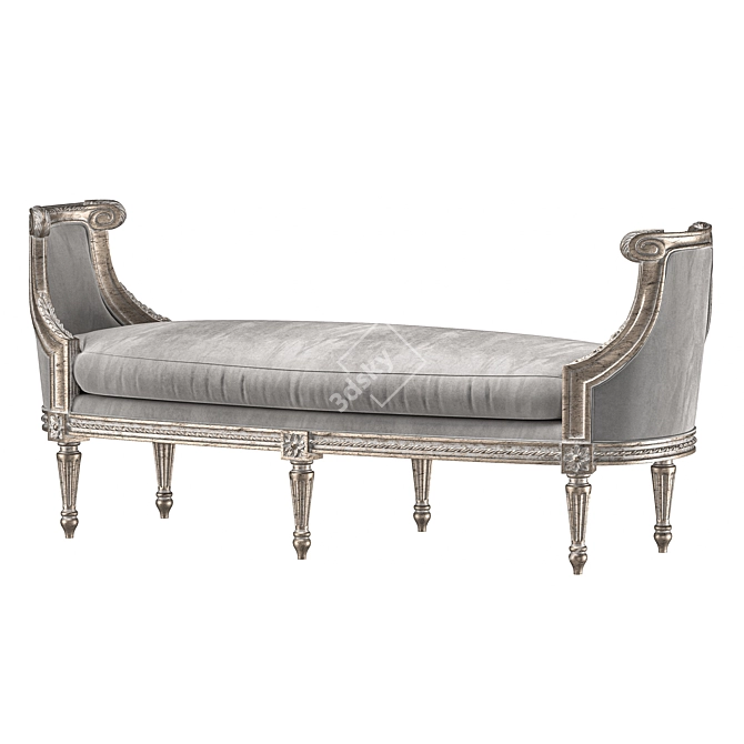 Elegant Roberto Soft Bench Art 3D model image 2